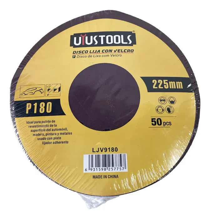 Disco Lija Con Velcro 50un/set 225mm #180