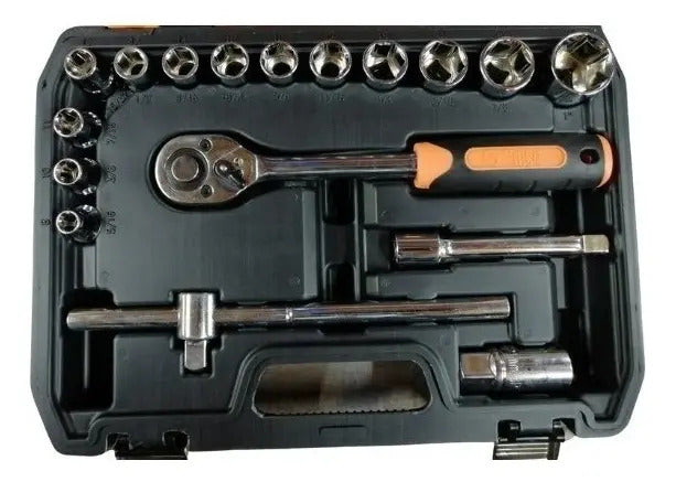 Juego De Dados 1/2'' De 5/16'' A 1'' 17 Pza