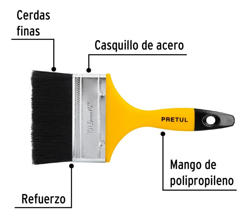 Brocha Pintura 4 Pulgadas Para Todo Uso Pretul