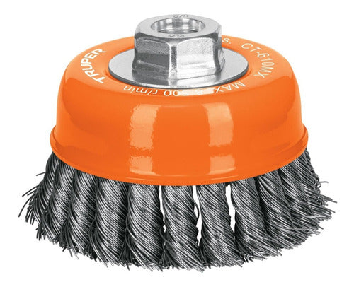 Carda Copa Trenzado Grueso 4'' X 14 Mm Truper