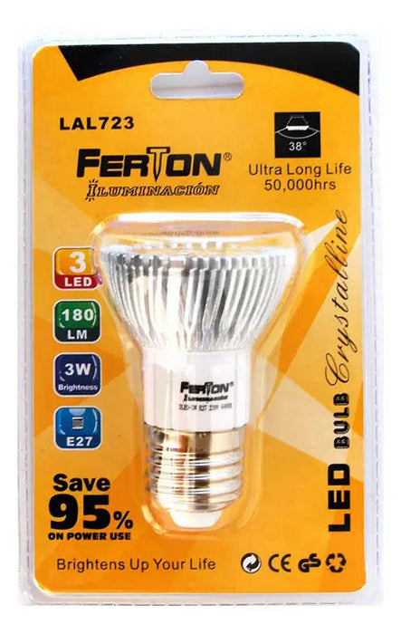 Lámpara LED E27 3x1W 50x75mm