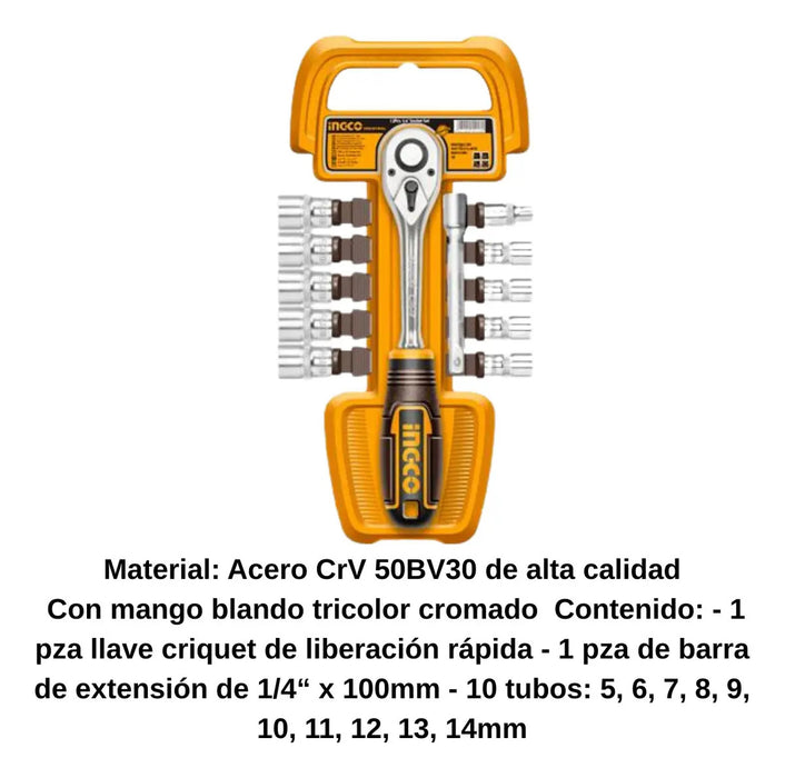 Set Dados de Llaves Ingco 12 Piezas