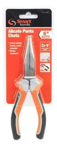Alicate Punta Plana 6'' Acero Al Cromo Vanadio Smart Tools