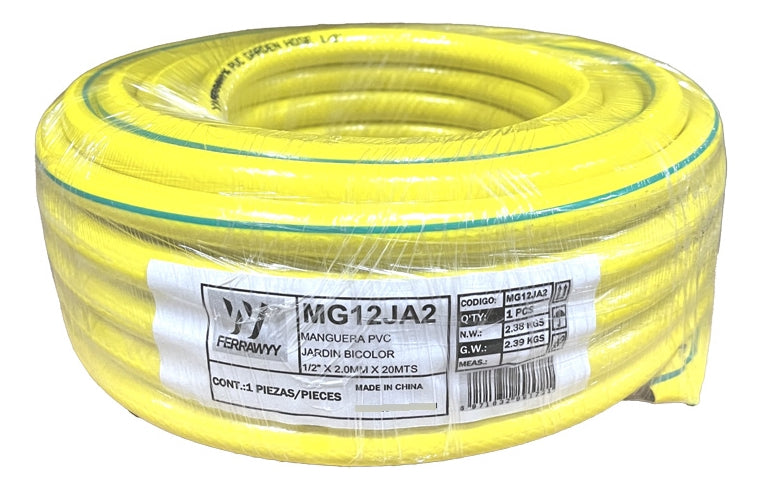 Manguera PVC Jardín Bicolor 1/2'' X 2.0mm X 20mts