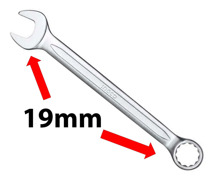 Llave de Extremo Combinada Ingco de Acero Inoxidable 19 Mm