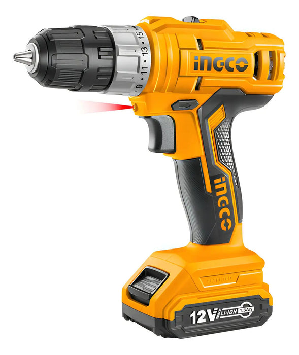 Taladro Ingco Cdli1222 12v 2 Baterías Amarillo