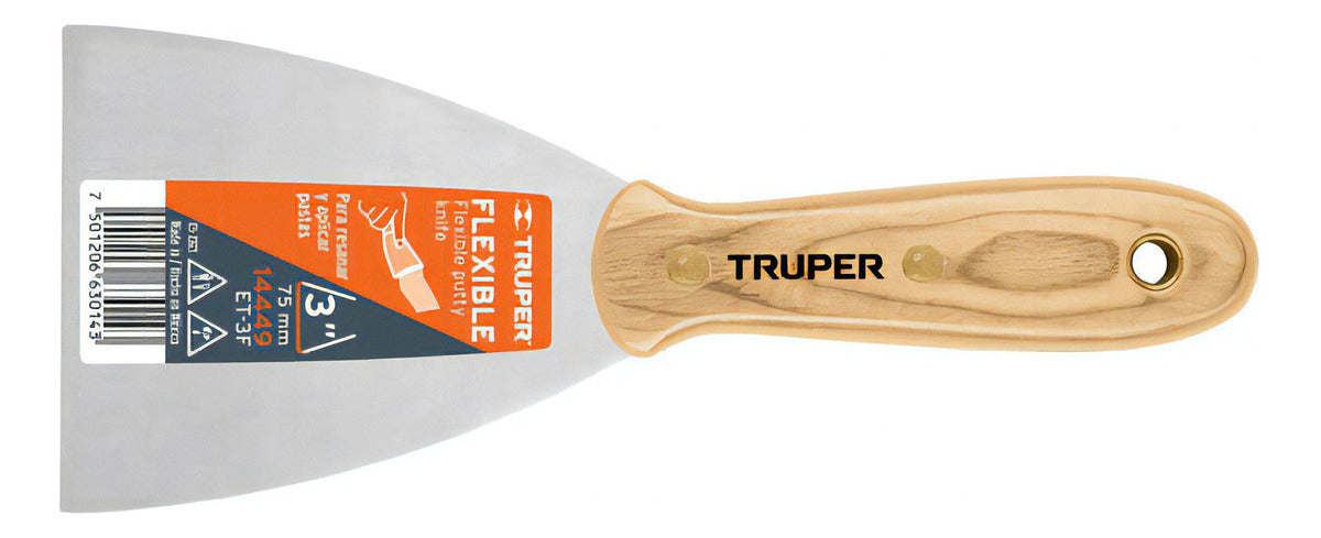 Espátula Flexible 3'' Con Mango De Madera Truper