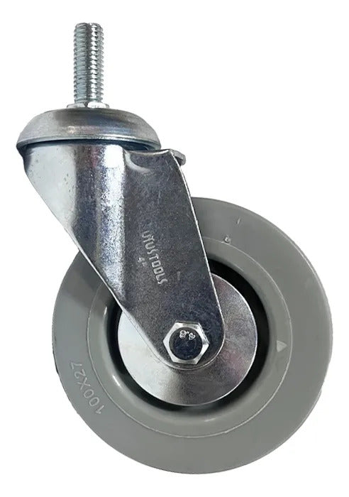 Rueda Industrial Gris Con Rosca 4'' 80kg