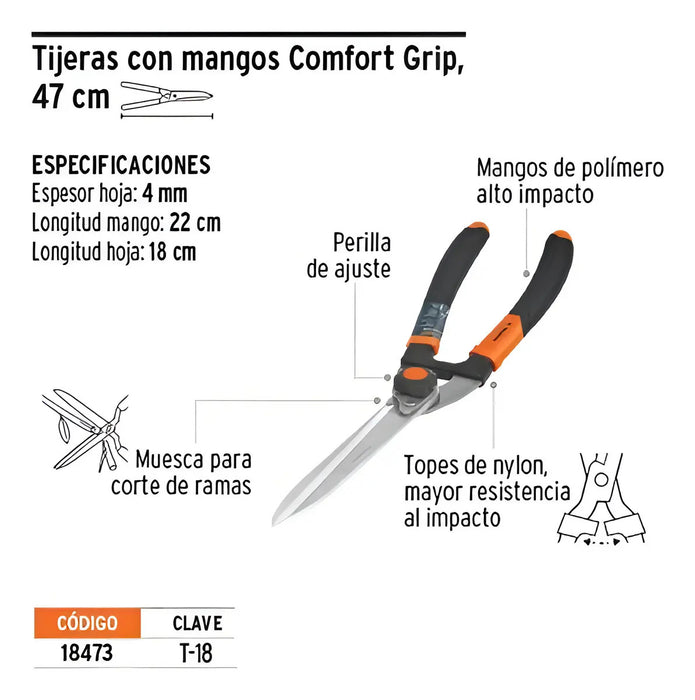 Tijera Americano Mgos Polímero 18-1/2'' Truper Negro