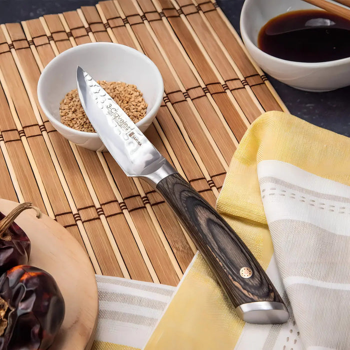 Cuchillo Verduras 9cm Sakura 3 Claveles Marrón Claro