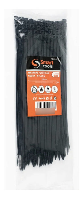 Amarras Plásticas Negras 3.6x200mm