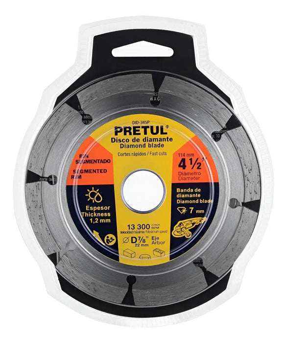 Disco Diamante Rin Segmentado 4-1/2'' Pretul