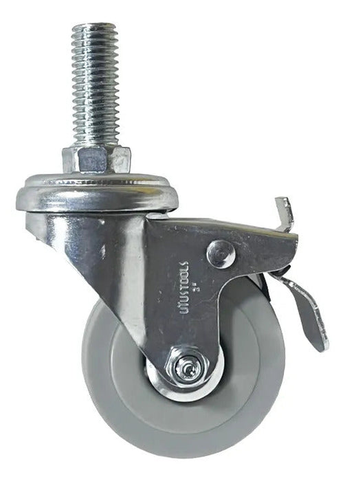 Rueda Industrial Gris Rosca Con Freno 2" 40kg