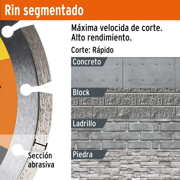 Disco Diamante Rin Segmentado 4-1/2'' Pretul