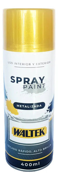 Pintura Spray 400ml/230g Normal Dorado Diamante Waltek