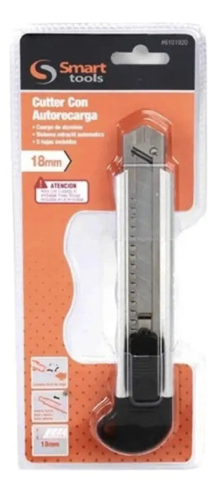 Cuchillo Cartonaje Snap-off Uso Pesado Aluminio Smart-tools