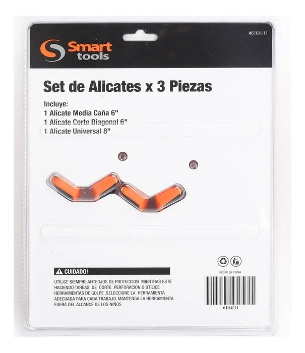 Set 3 Alicates Profesional 6'' y 8''