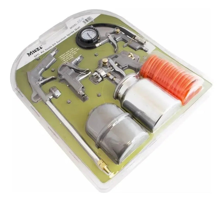 Kit 5 Piezas Pistolas Compresor Pintura Muzi