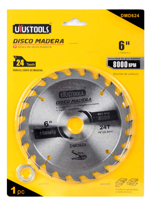 Disco Sierra 6" x 24 Dientes Madera