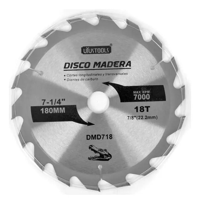 Disco Sierra 7 1/4" Madera 18 Dientes