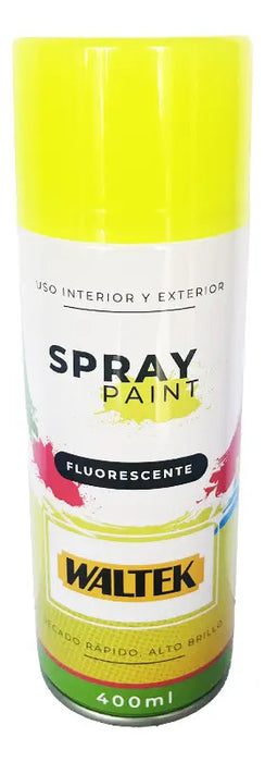 Pintura Spray Fluorescente Amarillo 400ml/230g Waltek