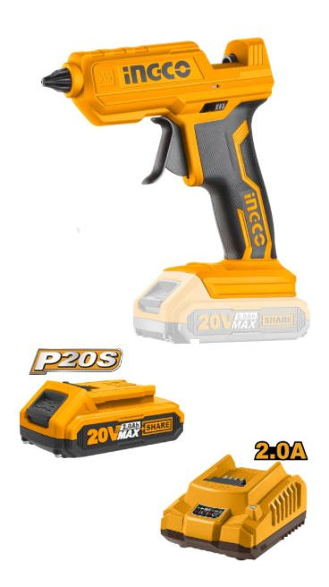 Pistola Silicona Caliente a Batería 20V con Cargador