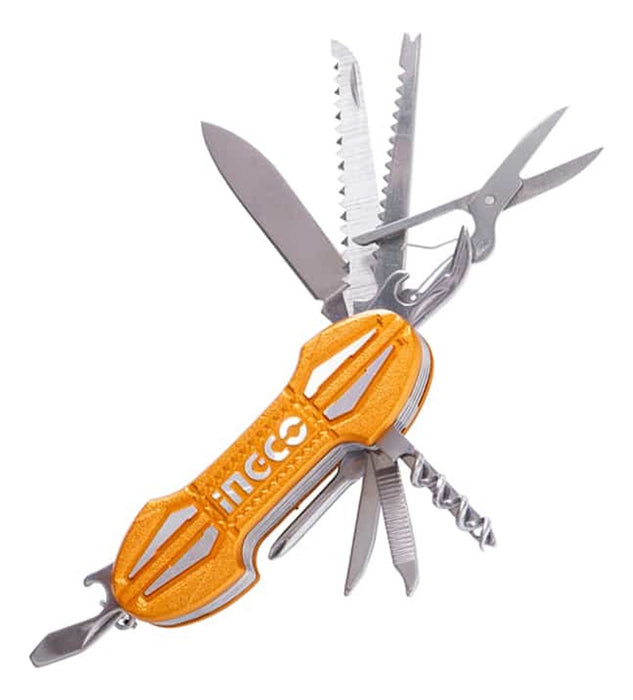 Navaja Cortapluma Multiherramienta Ingco 15 Funciones Naranja