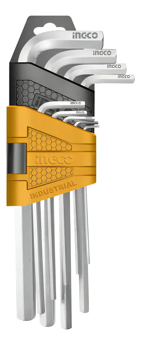 Juego 9 Llaves Allen Cromo Vanadio 1.5 A 10mm Ingco