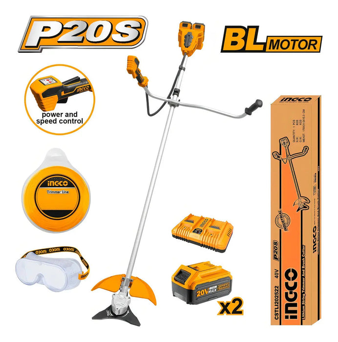 Desmalezadora P20s 20V 2 Bat 4Ah Cargador Ingco