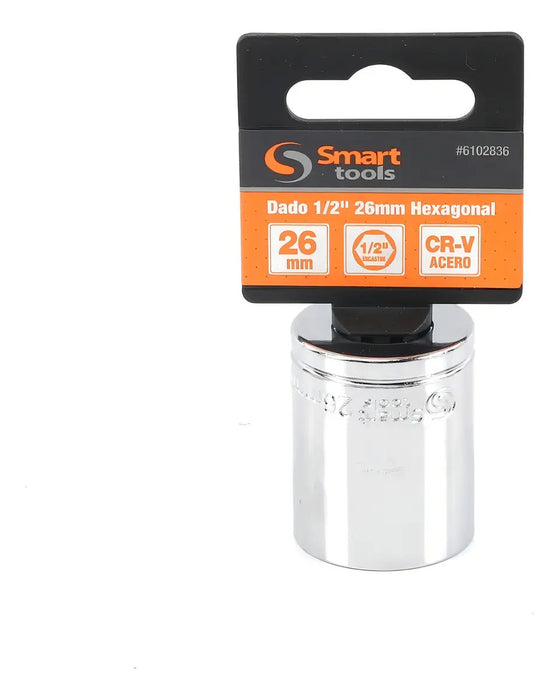Dado Corto 1/2'' Hexagonal 26mm - Smart Tools