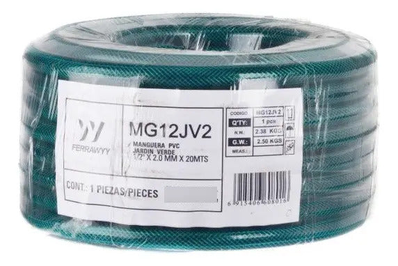 Manguera Jardín Verde Malla Reforzada 1/2" x 20mts