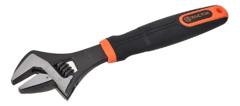 Llave Francesa Tactix Cromada 6'' Acero Cromo-Vanadio Antideslizante Gris