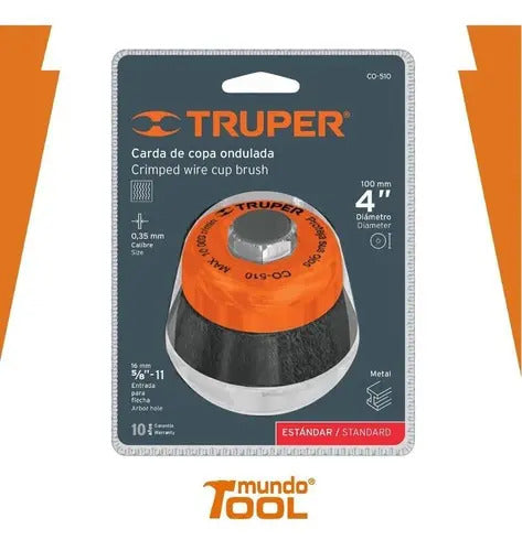 Grata Copa Ondulada Fina 4'' Truper