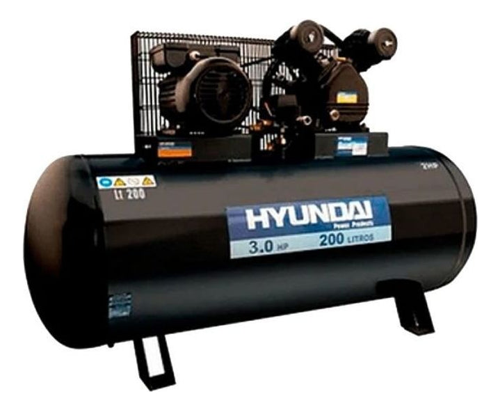 Compresor Hyundai Monofásico 3 HP 200 Lt