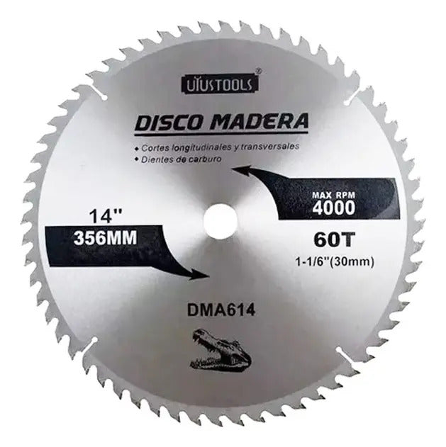 Disco Sierra 14" x 60 Dientes Madera