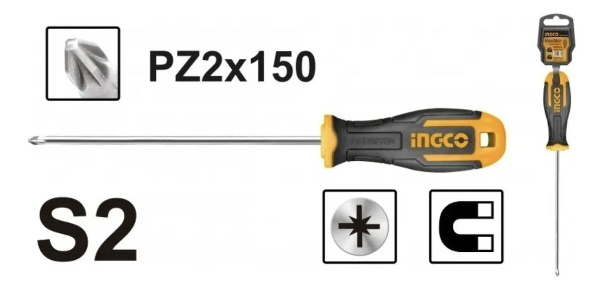 Atornillador Ingco Pozidriv N°2 - 150 Mm