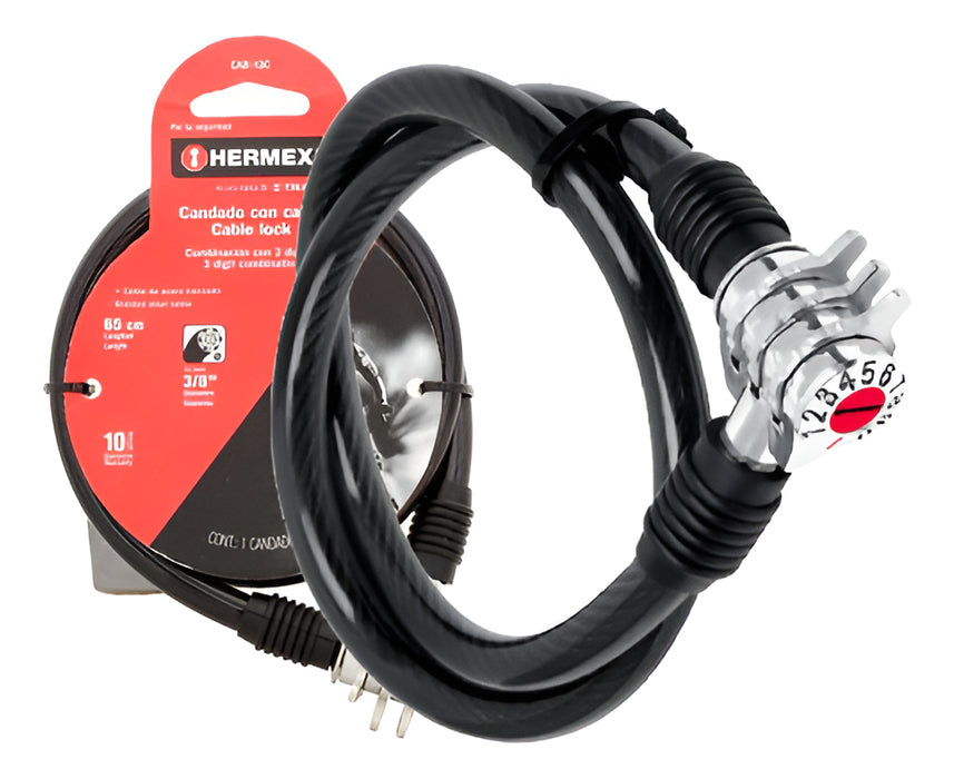 Candado Hermex de Cable y Combinación Cab-10c