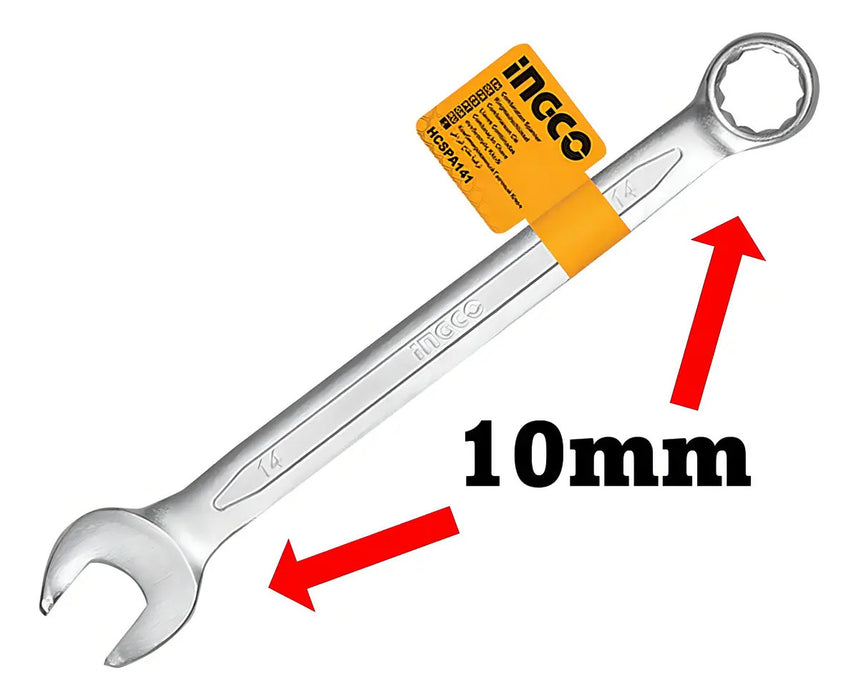 Llave Combinada Ingco Cr-V Acero 10 Mm
