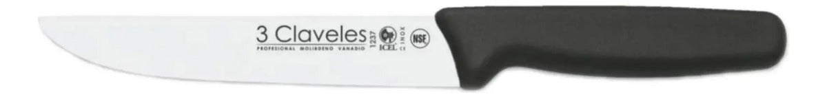 Cuchillo Cocinero Mgo Polipr Negro 13,5cm Tres Claveles