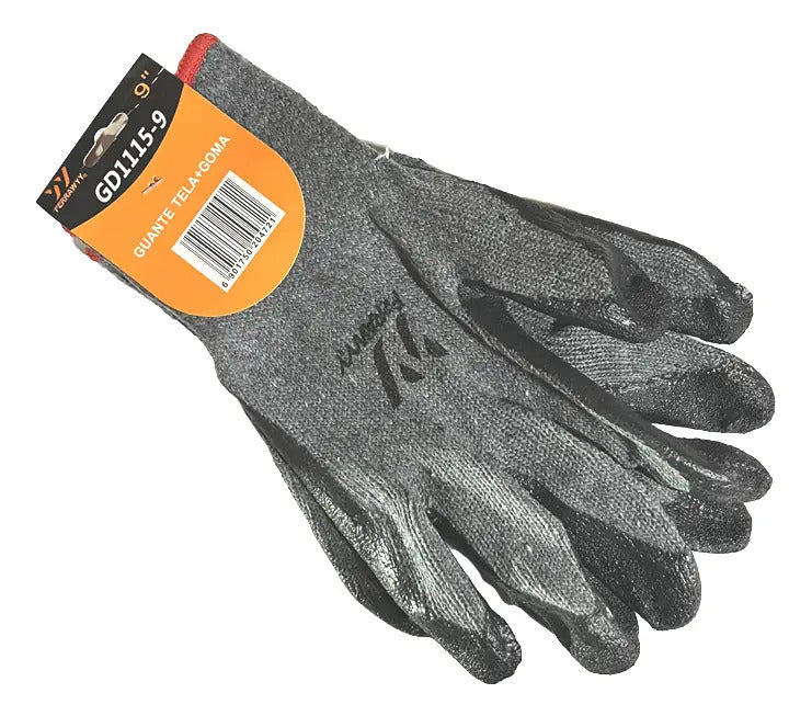 Guante Tela/Goma 9'' Gris