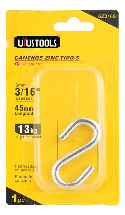 Gancho Zinc Tipo S 3/16''