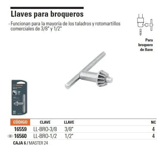 Llave Para Broquero 1/2'' Truper