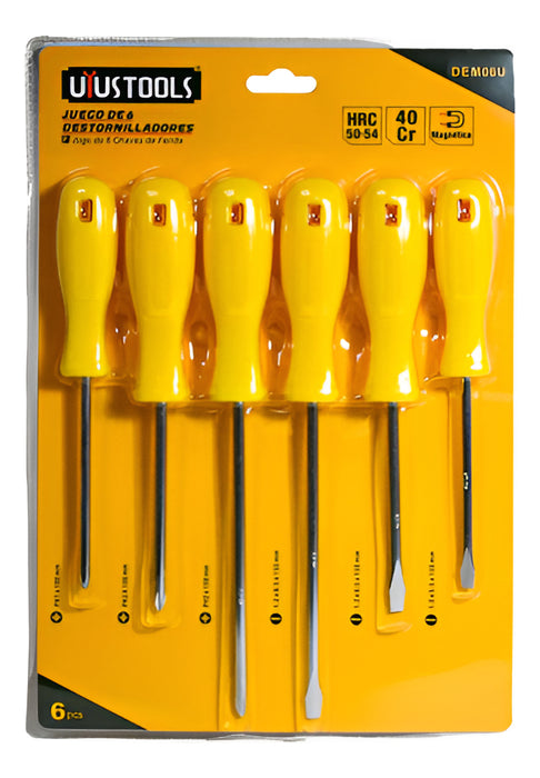 Destornillador 6pz M/amarillo Uyustools