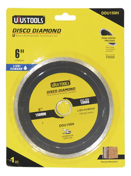 Disco Diamantado 6'' Liso-Húmedo Uyustools
