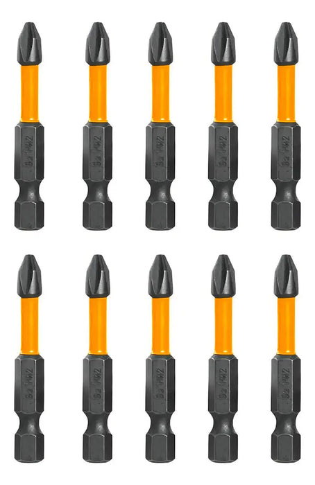 Set 10 Puntas De Impacto Destornillador Phillips 2 Iman 50mm