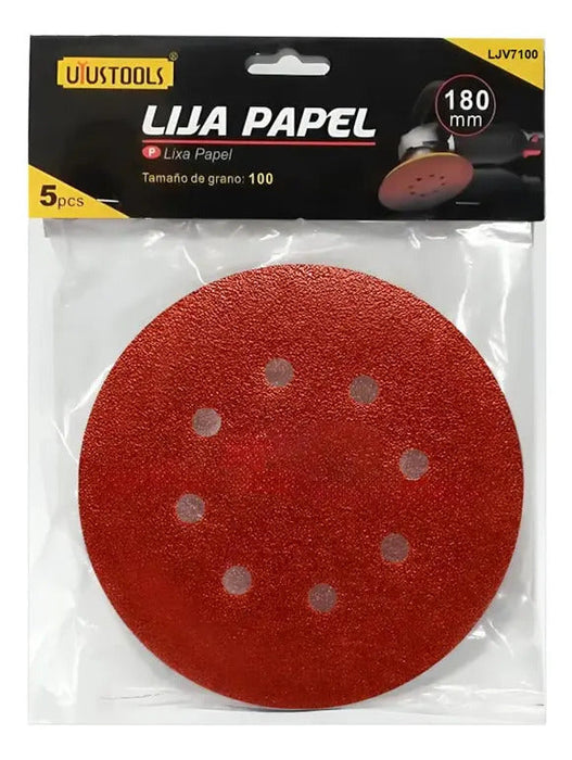 Set 50 Un Disco Lija Con Velcro 7" #100