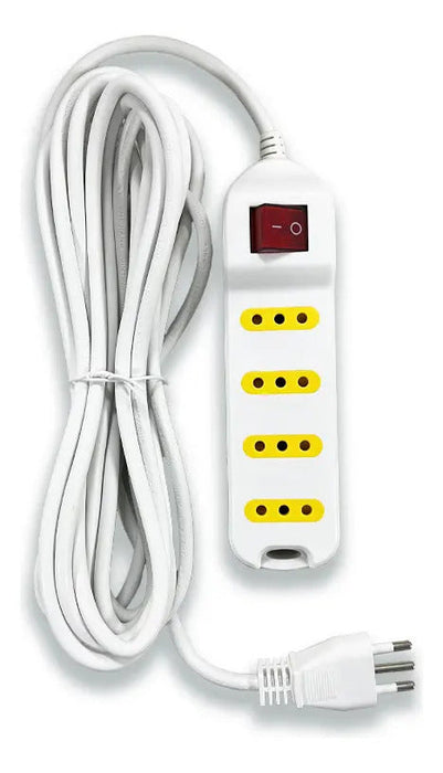 Alargador con Interruptor 4 Posiciones 5 Metros Blanco