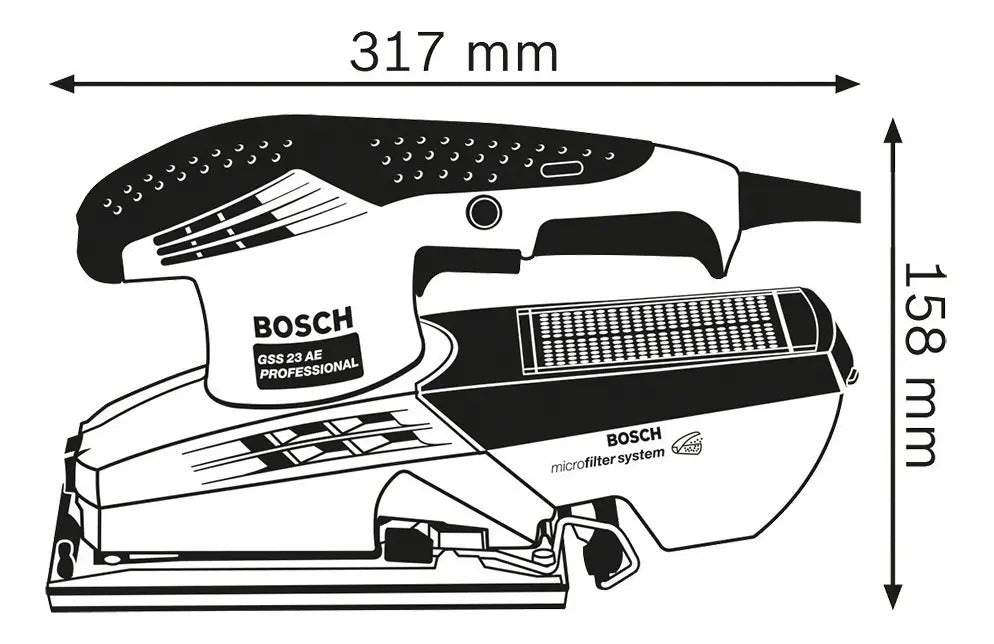 Lijadora Orbital Profesional Bosch GSS 23 AE