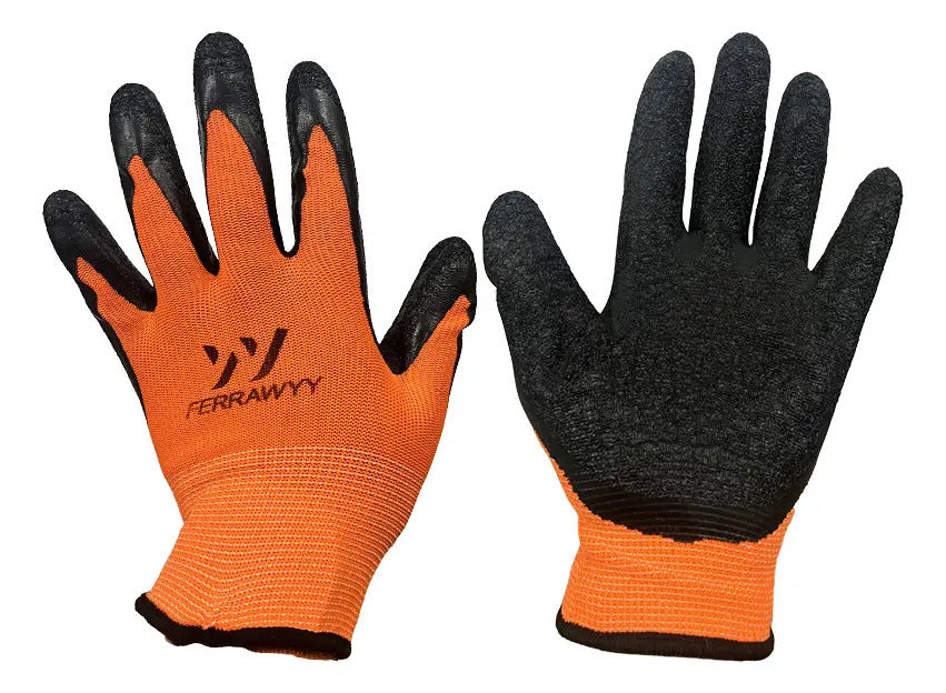 Guante Tela+goma 0016 (naranjo+negro) 8